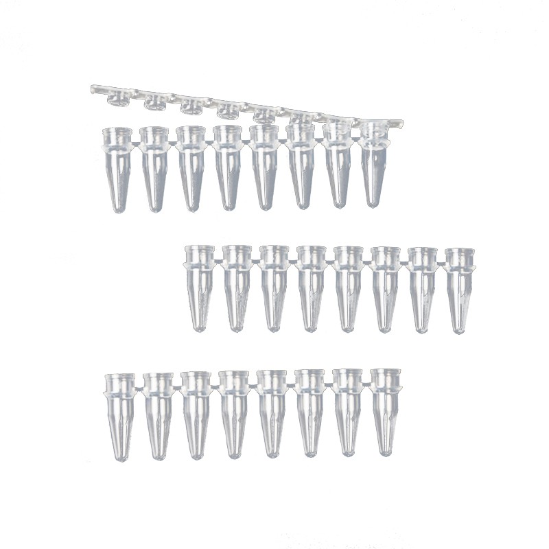 歐萊博0.2mlPCR8連排管+平蓋，透明